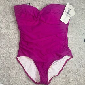 NWT Miraclesuit Madrid One Piece Swimsuit Women's Swimsuit 18 Purple